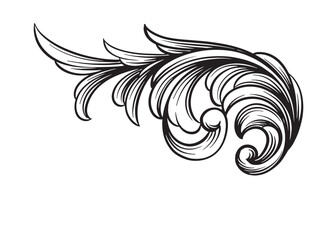 floral ornament vintage hand drawing illustration