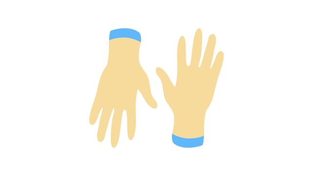 Two hands wearing blue wristbands, positioned side by side against a neutral background.