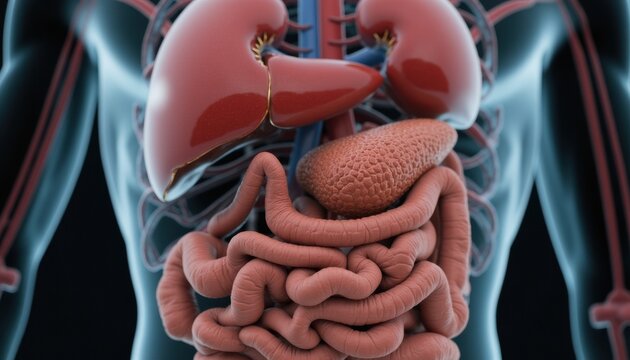 Detailed Anatomy Illustration of Human Organs and Body Systems