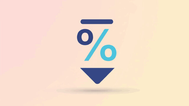 Downward arrow with percentage symbol signifies decrease