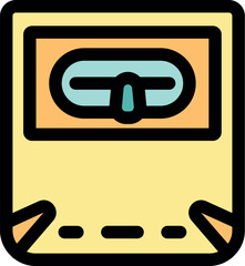 Obraz premium Colorful floppy disk icon with a nostalgic design