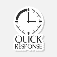Quick response icon sticker isolated on gray background