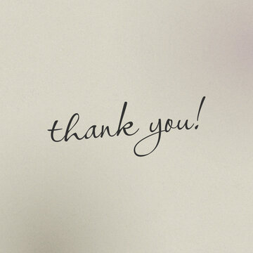 "Thank You" calligraphy on textured grainy vector background