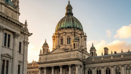 Fototapeta premium Architectural marvel with dome against a blue sky