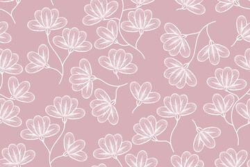 Seamless minimalist floral pattern with hand-drawn botanical elements ideal for textile design fashion wallpaper and home decor high-quality background for professional branding