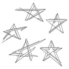 Set of abstract line stars. Awards for sports or corporate competitions.