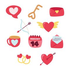 Romantic love design elements collection