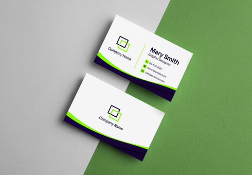 Clean Front and Back Business Card Mockup