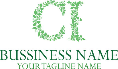 Fototapeta premium CI C ci initial logo | initial based abstract modern minimal creative logo, vector template image. luxury logotype logo, real estate homie logo. typography logo. initials logo