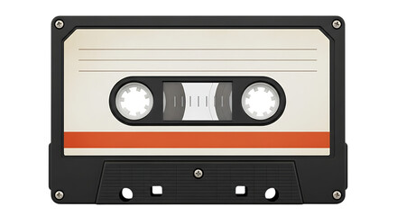 Obraz premium Vintage audio cassette tape illustration detailed and stylized on transparent background
