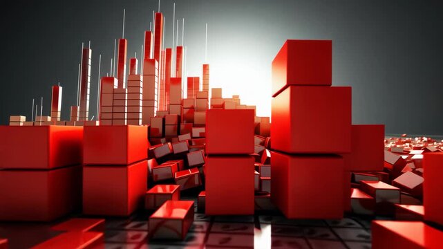 selective focus financial loss concept shown by falling market data