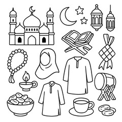 Ramadan and Eid Mubarak Elements