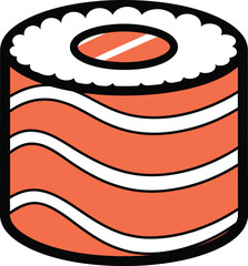 Delicious and vibrant sushi roll illustration, a perfect icon for japanese cuisine © Bst