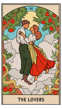 vintage vintage style deck of tarot cards. magical predictions of the future, mysterious characters.