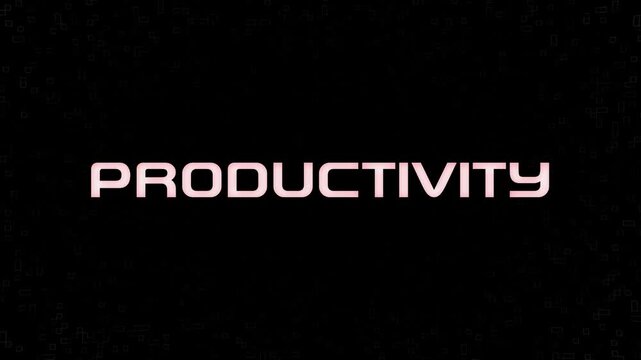 Electrified flashing PRODUCTIVITY animated graphic in white yellow and black