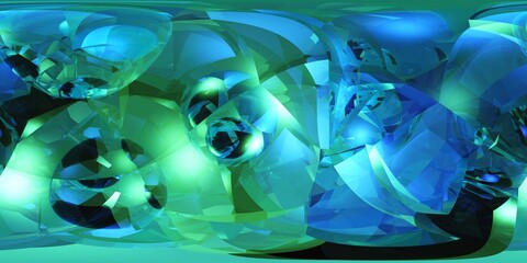 HDRI, environment map , Round panorama, spherical panorama, equidistant projection, panorama 360, Multicube, abstract background, kaleidoscope, 3d rendering