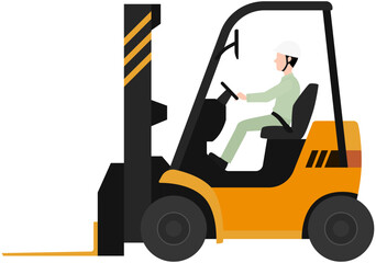 Vector Illustration of Forklift Operator with Separate Driver and Seat Belt  © ADS-MSL Asset Seller