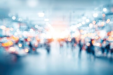 Blurred Crowd At City Event With Warm Lights