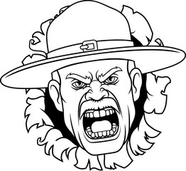 Fototapeta premium An angry drill instructor or sergeant bootcamp army soldier cartoon character