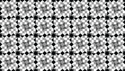 High-performance seamless vector backdrop featuring a monochromatic star and diamond tessellation. Perfect 500th milestone pattern for premium packaging, cybersecurity backgrounds, and modern textile 