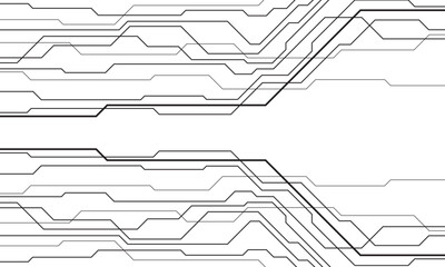 Abstract technology futuristic black line circuit cyber geometric design ultramodern background vector