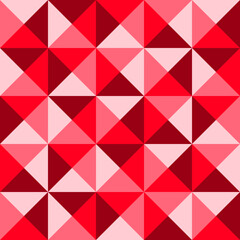 Fototapeta premium Seamless Abstract Geometric Triangle Pattern in Red and Pink Colors