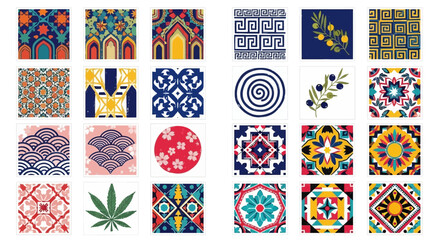 Vibrant Patterns and Designs in a Colorful Collection of Artistic Expressions