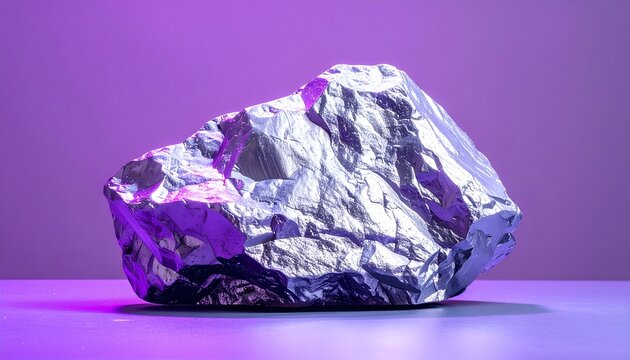 Luminescent rock with silver shine