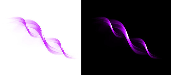 Fototapeta premium Luminous magenta wave design on transparent background with flowing energy lines and sparkling light trail composition