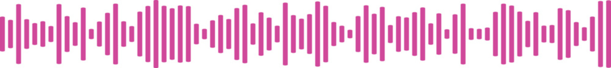 Fototapeta premium Playful pink sound wave bars, representing vibrant music, party atmosphere, and digital audio.