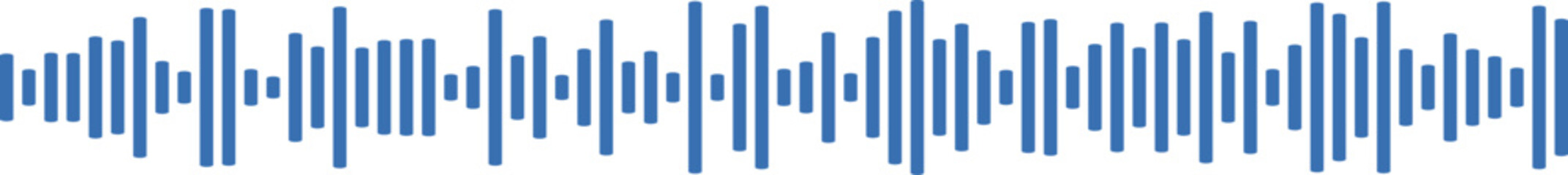 Obraz premium Dynamic blue sound wave graph, representing audio signals, frequency analysis, and digital data.