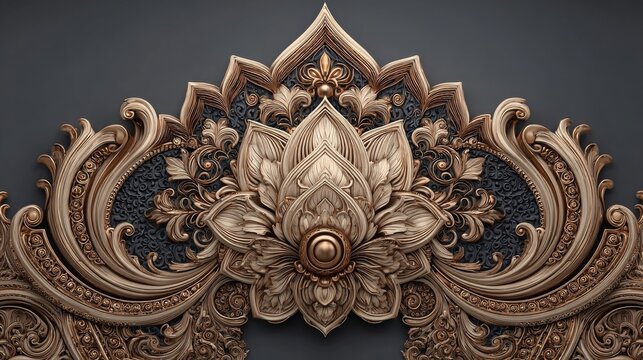 Golden brocade pattern of classic style, crafted with detailed artistry
