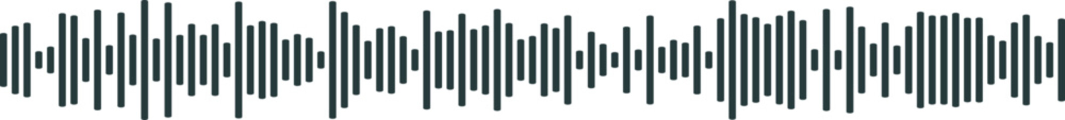 Obraz premium Dark Teal Digital Audio Sound Wave Equalizer Display. Dynamic Music Frequency Voice or Radio Waveform Visual for Technology and Media Backgrounds.