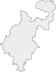 Obraz premium Nanded District Map Flat Silhouette Gray Outline Vector Illustration