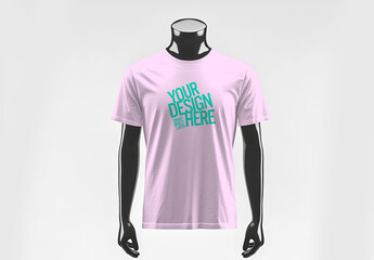 Mock up of a model wearing a white Tshirt