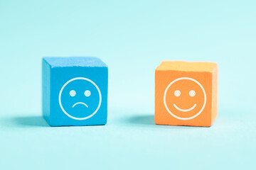 Positive and negative mind, sadness or happiness face, mental health, personality, mood change, attitude, emotional influence, lifestyle