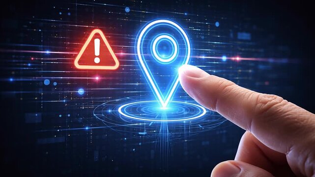 Deepfake technology facial recognition misuse raises AI crimes cybersecurity threats identity fraud face manipulation risks digital location warning sign highlights security concerns