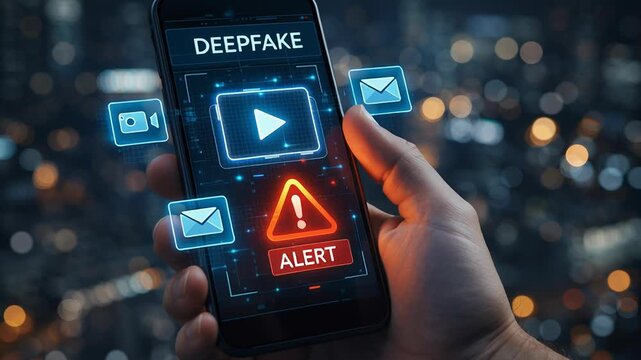 Deepfake technology facial manipulation threats to identity and cybersecurity with AI misuse crimes including fraud and facial recognition issues raising major concerns