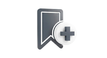 Fototapeta premium Bookmark and Add Plus Icon 3D Rendering