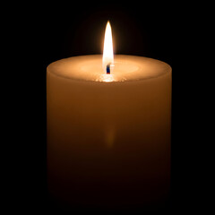 Single Lit Candle in Darkness