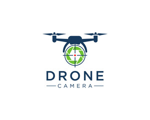 Camera lens drone logo