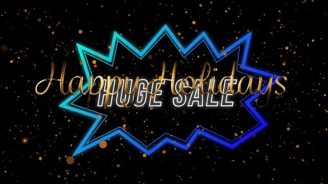 Retro neon Christmas ad spreads festive cheer.