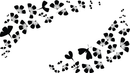 Set of flying hearts vector illustration