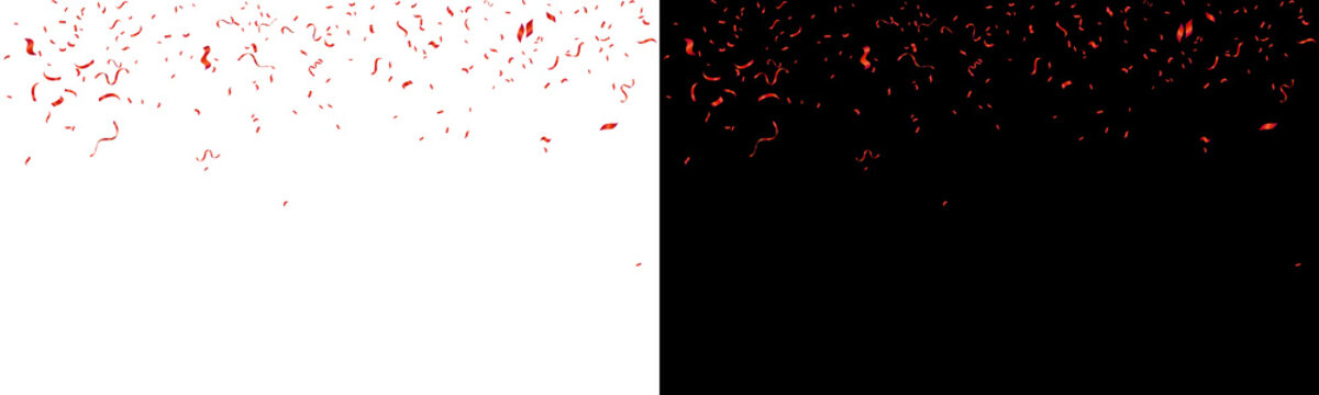 dense red confetti top border graduation ceremony party celebration background raster illustration streamers