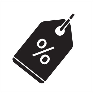 Vector illustration of a discount code tag icon.