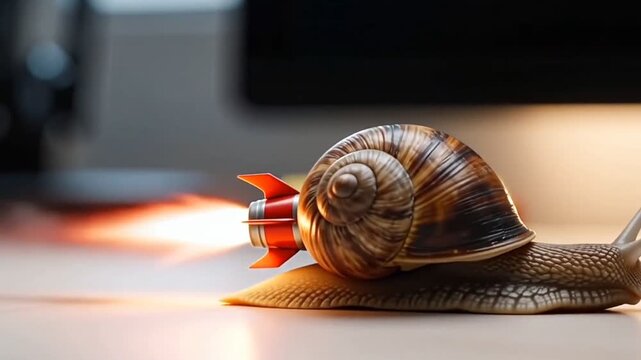 Turbo Snail with Rocket Booster - High Speed Concept 3D Render Animation