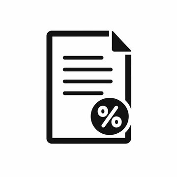 Financial document with a percentage symbol indicating interest rates or special offers isolated on transparent background, isolated on white background, Vector
