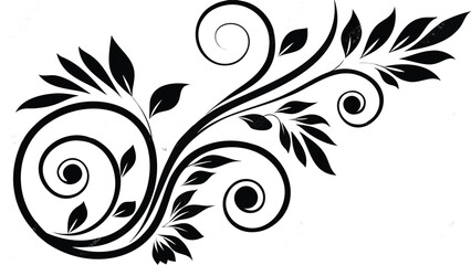 Black floral swirl vector illustration