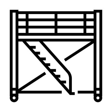 Mobile Scaffold icon. ASRS sign. Warehouse Storage & Racking. Pictogram of industrial storage equipment.
