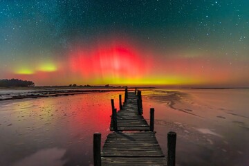 sunset over the river